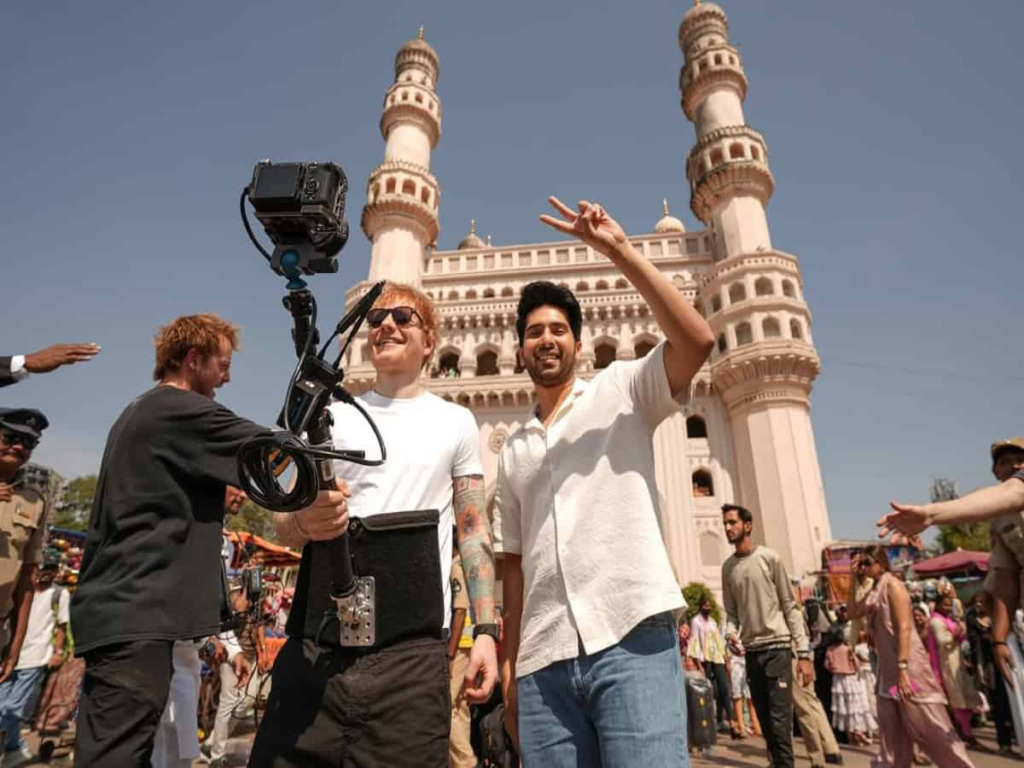 Ed Sheeran Enjoys Auto Ride in Hyderabad, Visits Charminar, and Bonds with Armaan Malik